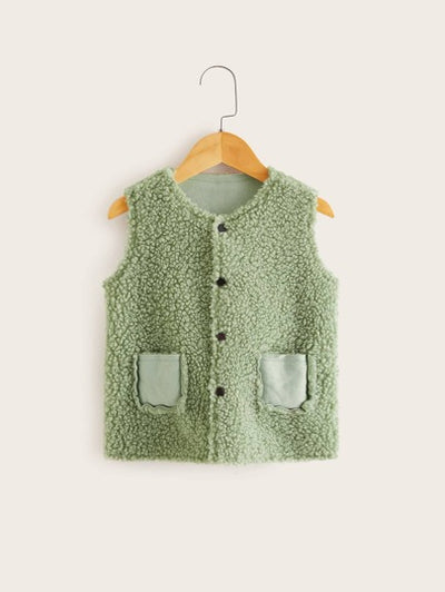 Toddler Girls Front Pocket Teddy Jacket SD