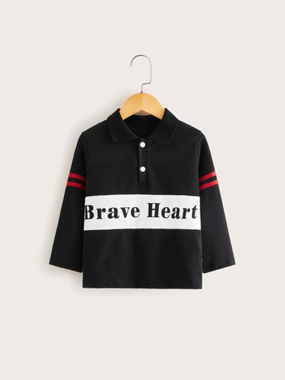 Toddler Boys Strip and Letter Graphic Shirt SD