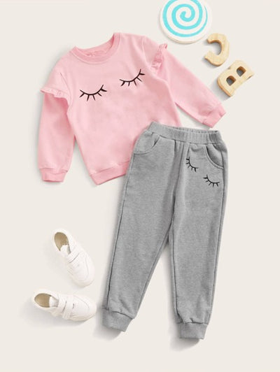 Toddler Girls Frill Detail Sweatshirt & Pants SD
