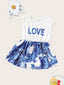 Toddler Girls Graphic Bodice Leaf Print Dress SD