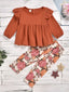 Baby Girl Crimped Top & Floral Print Pants SD