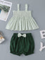 Baby Girl Pleated Printed Blouse & Bow Shorts SD