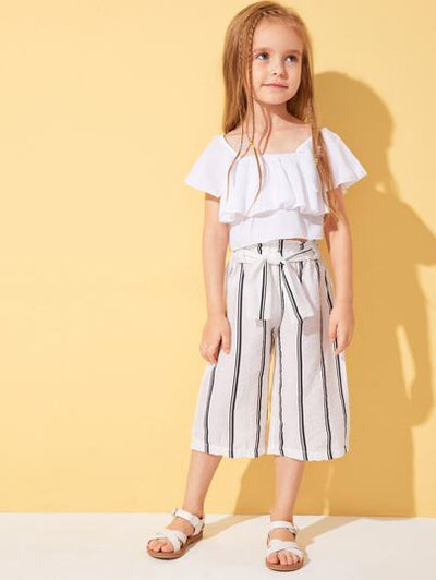 Toddler Girls Crop Top & Striped Pants SD