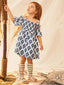 Toddler Girls Off-Shoulder Boho Print Dress SD