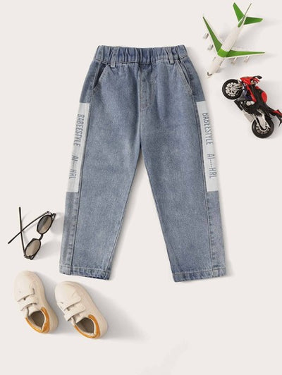Toddler Boys Letter Graphic Denim Pants SD