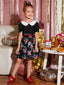 Toddler Girls Peter-Pan Collar Floral Print Dress SD
