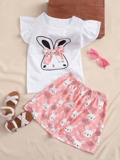 Baby Girl Rabbit Detail Shirt & Shorts SD