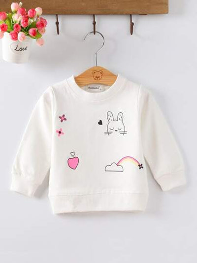 Baby Girl Cartoon Graphic Sweatshirt SD