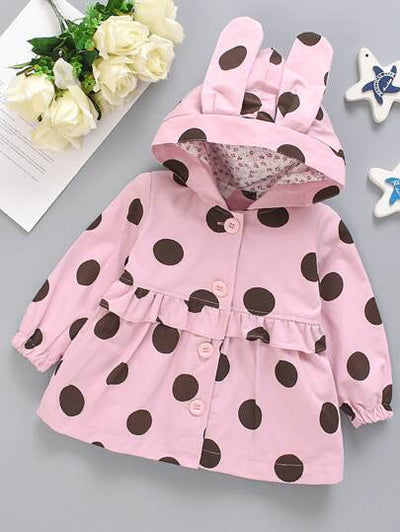 Toddler Girls Polka Dot Hooded Jacket SD