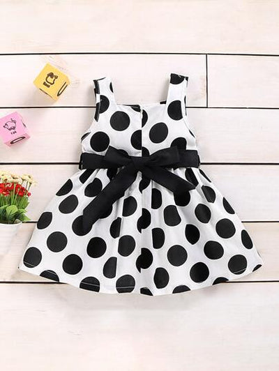 Baby Girl Polka Dot Belted Dress SD
