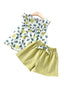 Toddler Girls Leaf Print Blouse & Shorts SD