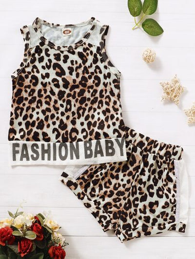 Baby Girl Leopard Print Top & Shorts SD