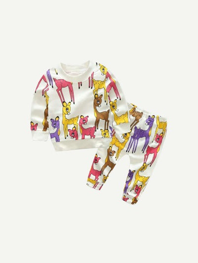 Baby Girl Bambi Print Top & PJs SD