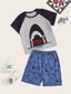 Baby Boys Shark Print Shirt & Shorts SD