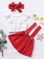 Baby Girl Plain Top & Polka Dot Skirt with Headband SD