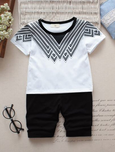 Toddler Boys Mosaic Graphic Shirt & Shorts SD