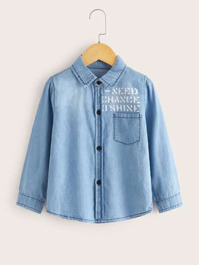 Baby Boy Denim Graphic Shirt SD