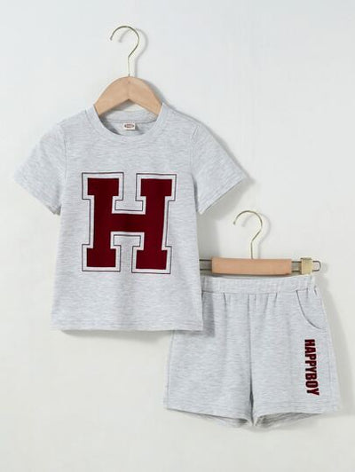 Toddler Boys Letter Graphic Tee & Shorts SD