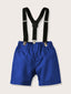 Baby Boy Solid Shorts with Suspenders SD