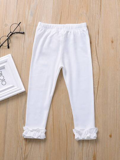 Baby Girl Frilled Hem Solid Pants SD