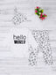 Baby Boy Geometric Print Bodysuit with Pants & Cap SD