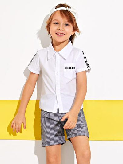 Toddler Boys Letter Graphic Shirt SD