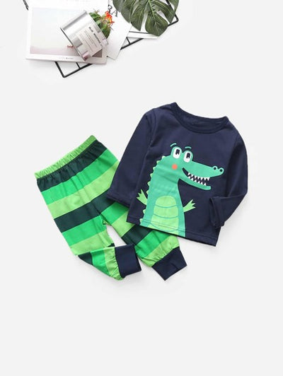 Baby Boys Croc Graphic Shirt & Striped PJs SD