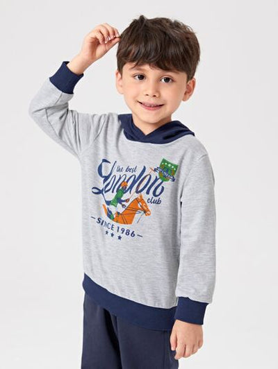 Toddler Boys Graphic Hooded Shirt SD