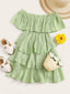 Toddler Girls Off-Shoulder Layered Dress SD