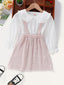 Baby Girl Lace Collared Top & Plaid Skirt SD