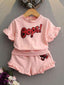 Toddler Girls Sequin Letter Top & Shorts SD