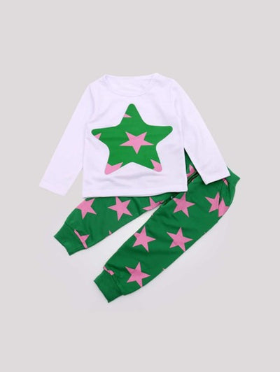 Toddler Boys Star Print Shirt & PJs SD