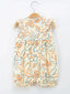 Baby Girl Double Bow Ruffle Plants Print Romper SD