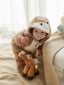 Baby Flannel Colorblock 3D Ears Patched Sleepwear SD