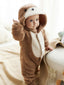 Baby Flannel Colorblock 3D Ears Patched Sleepwear SD