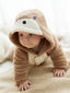 Baby Flannel Colorblock 3D Ears Patched Sleepwear SD