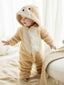 Baby Flannel Colorblock 3D Ears Patched Sleepwear SD