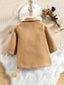 Baby Double Breasted Fold Pleated Peter Pan Collar Coat SD