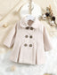Baby Double Breasted Fold Pleated Peter Pan Collar Coat SD
