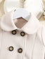Baby Double Breasted Fold Pleated Peter Pan Collar Coat SD