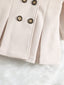 Baby Double Breasted Fold Pleated Peter Pan Collar Coat SD