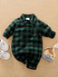 Baby Boy Flap Pocket Gingham Print Jumpsuit SD