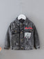 Toddler Boys Letter Graphic Ripped Denim Jacket SD