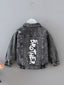 Toddler Boys Letter Graphic Ripped Denim Jacket SD