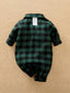 Baby Boy Flap Pocket Gingham Print Jumpsuit SD