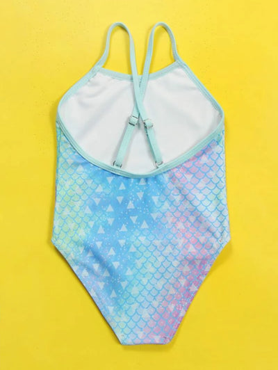 Girls Fish Scales One Piece Swimsuit SD