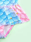 Toddler Girls Fish Scale Print Ruffle One Piece Swimsuit SD