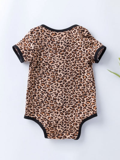 Baby Girl Leopard Print Bodysuit & Headband & Shoes SD