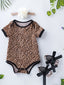 Baby Girl Leopard Print Bodysuit & Headband & Shoes SD
