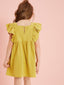 Toddler Girls Keyhole Back Ruffle Armhole Solid Dress SD